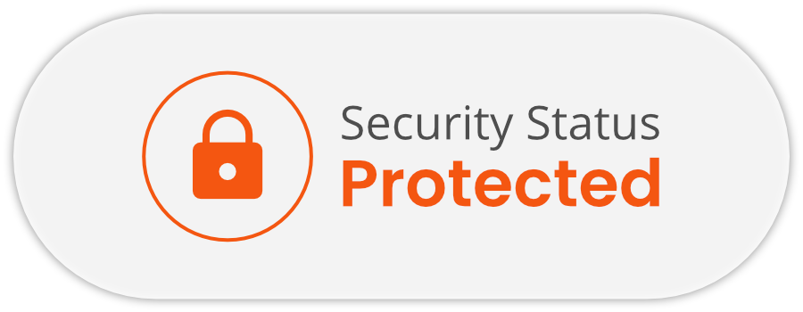 A popup with a padlock icon that says "Security Status: Protected" on it.