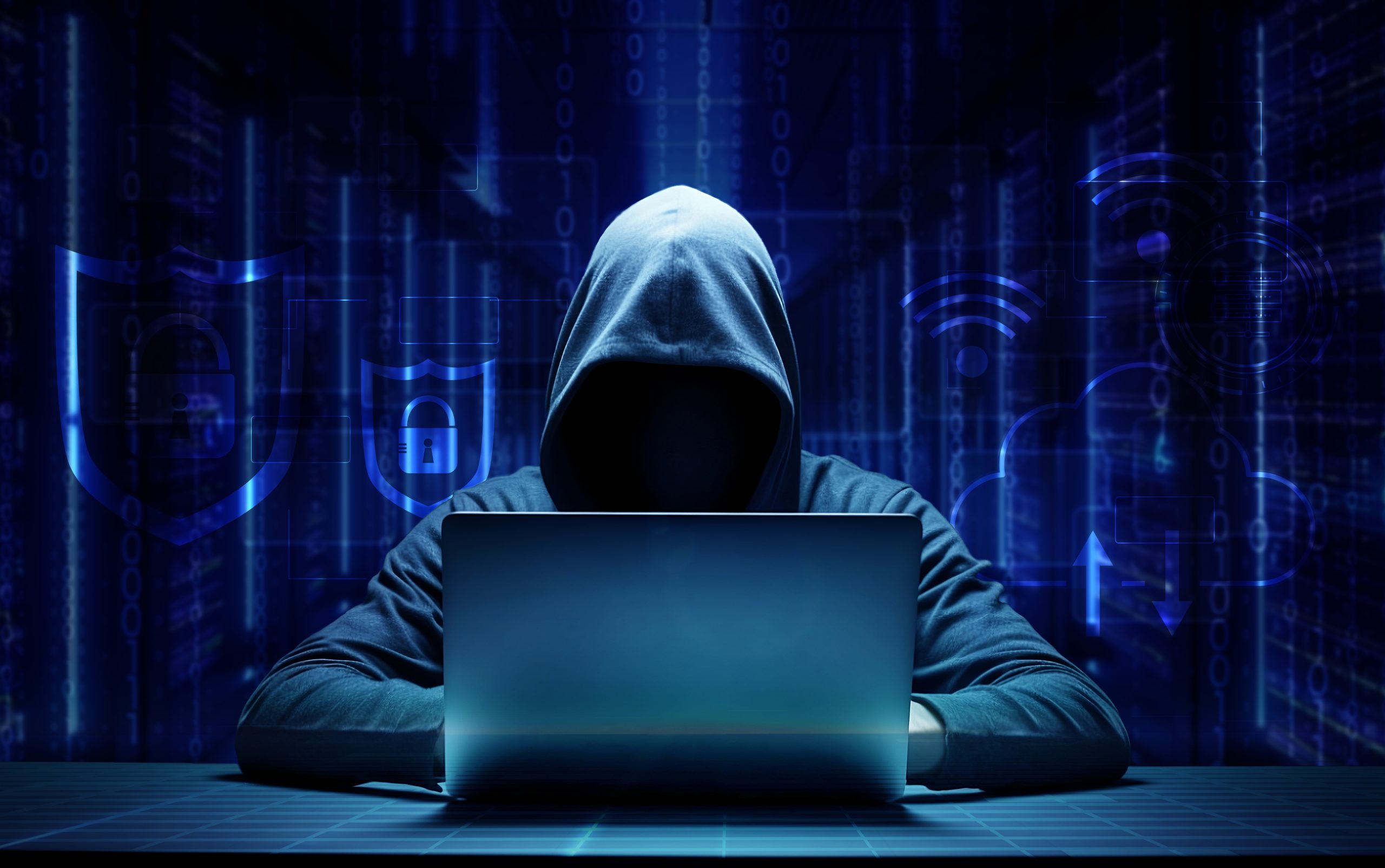 Hooded,Hacker,Online,Security,Concept